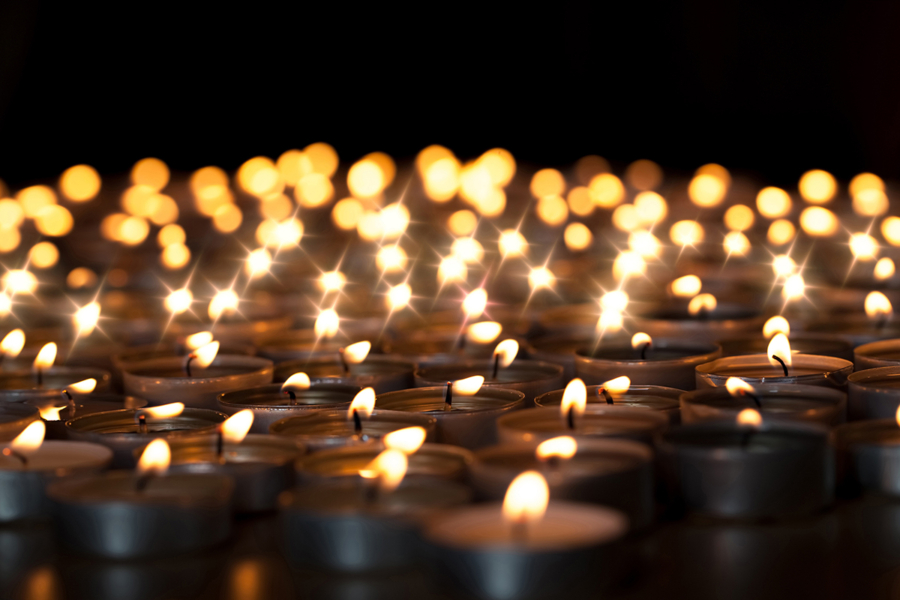Photograph of candles, tealights