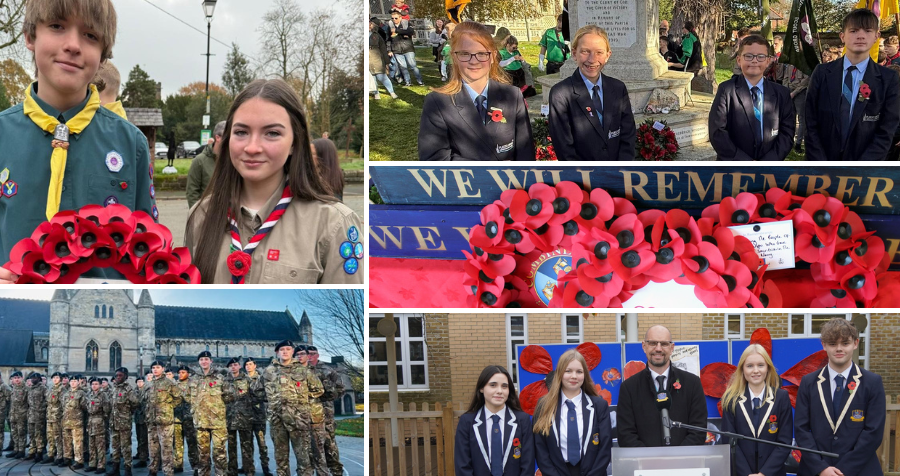Collage of images from across events taken place to celebrate remembrance day