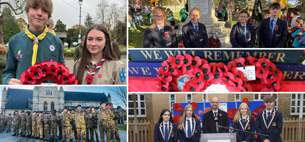 Collage of images from across events taken place to celebrate remembrance day