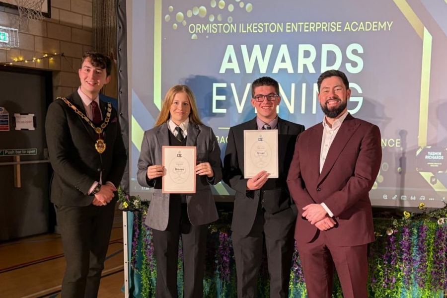 Ormiston Ilkeston Enterprise Academy pupils wearing formal clothes during awards presentation